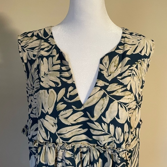 Cupshe Tunic Dress Swim Cover size XL blue and cream tropical print, coastal - Picture 7 of 8